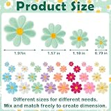 32Pcs 4 Sizes Daisy Flower Iron on Patches Cute Daisy Floral Embroidery Applique Patch for Hats Clothes Jeans Jacket(Multicolor)