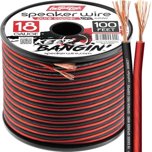 Install Link 18AWG Speaker Wire Cable 100ft (OFC)