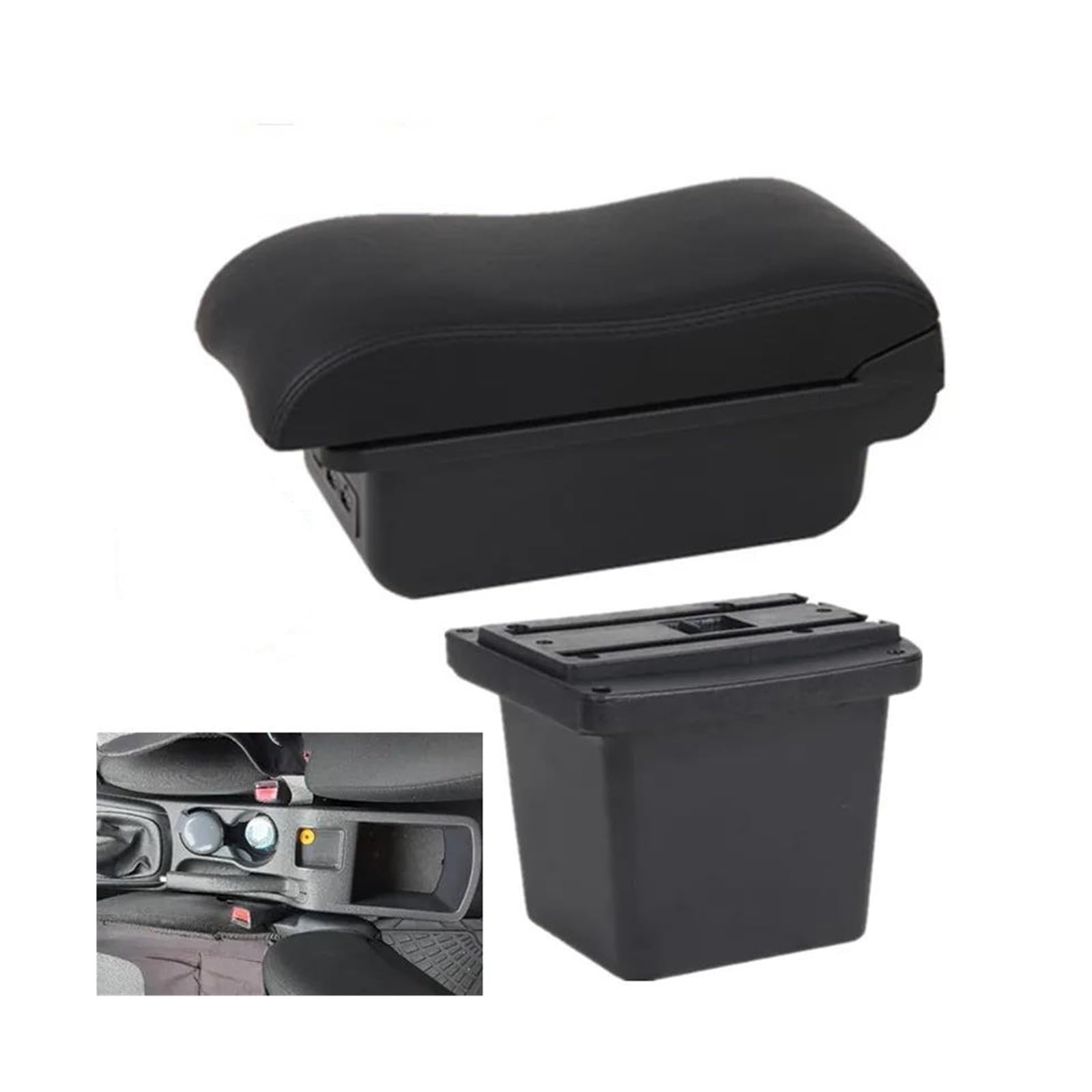 OOPUHKSY Storage Box For Hyundai I30 For Elantra For Touring For I30 FD For I30cw 07-11 Car Armrest Car Accessories Armrest Box(B2 black line 3USB)