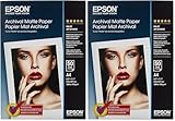50 feuilles Papier photo A4 mat Epson Archival 189 g/m2, 50 feuilles (Lot de 2)