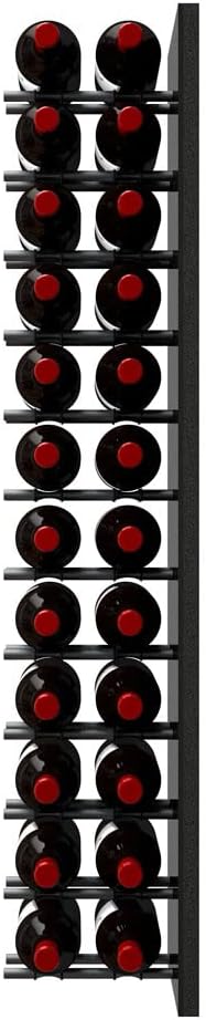 Ultra Wine Racks Fusion Wine Wall Label-Out (4 Foot, Double Deep, Black Acrylic, Matte Black Peg) – Modular Wine Rack for 24 Bottles, Easy Installation for Home Bar or Wine Cellar