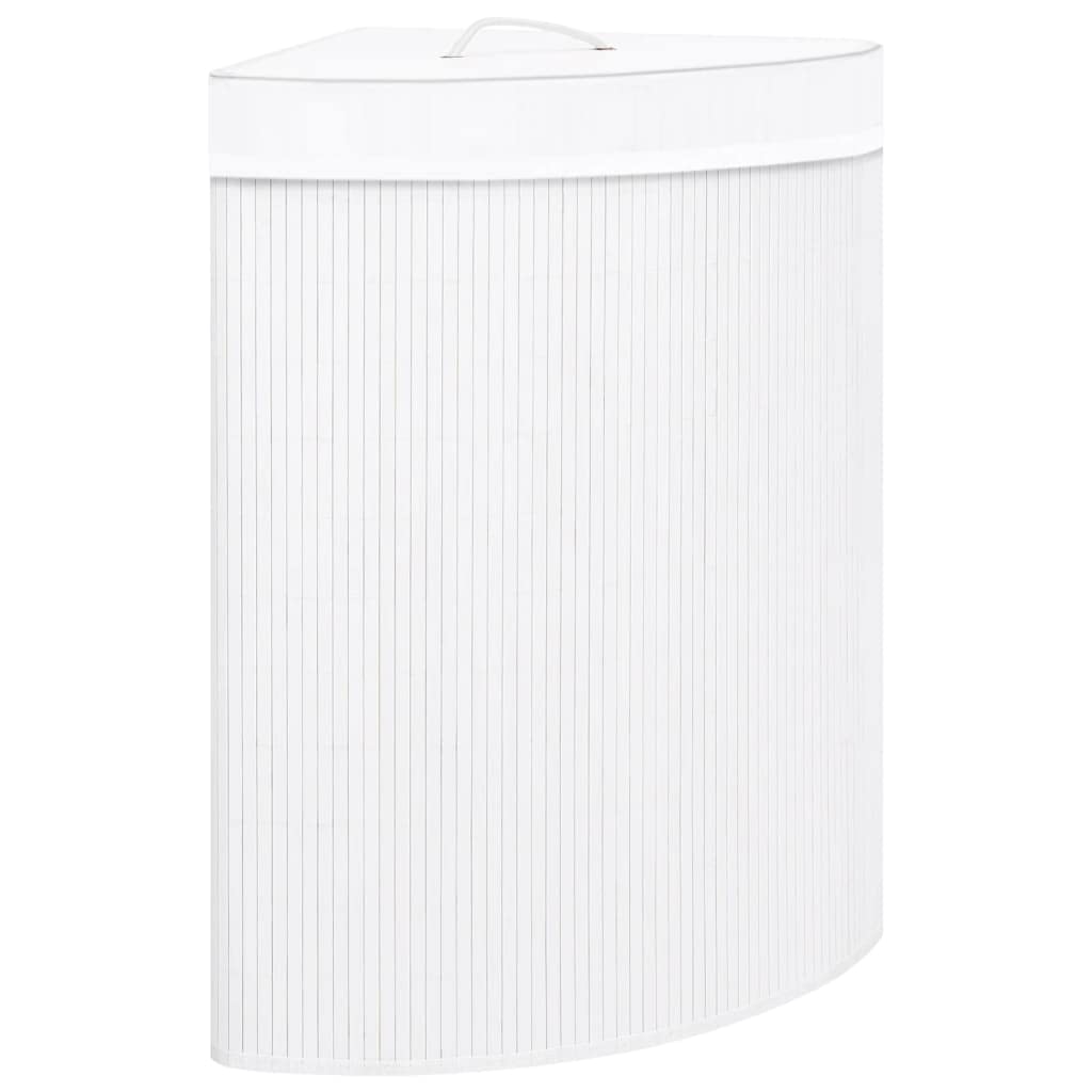 vidaXL Cesto Portabiancheria per Angolo Contenitore Bucato Panni Bagno Cestino Canestro Organizzatore Box Vimini Lavanderia Complementi Casa Grigio