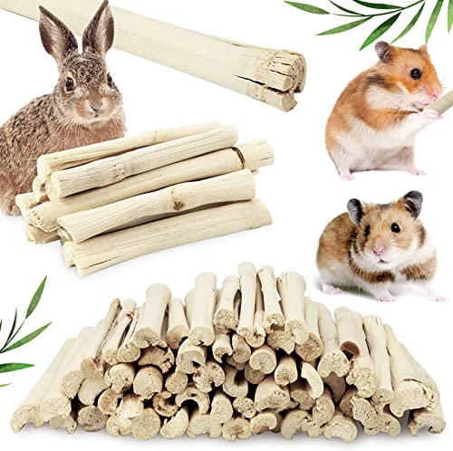 Heatoe 1 Ib Pet Molar Sweet Bamboo Snacks, Pet Chewing Toys Molar Sticks for Rabbits & Chinchillas & Guinea Pigs…