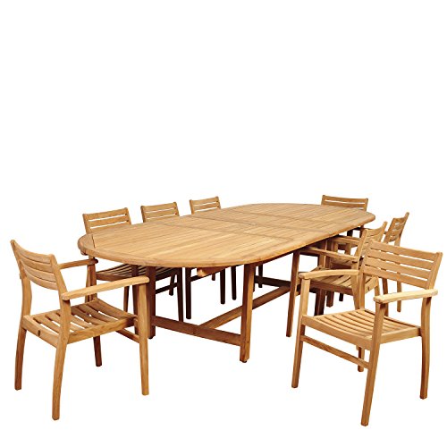 Amazonia Fairview 9-Piece Oval Teak Set