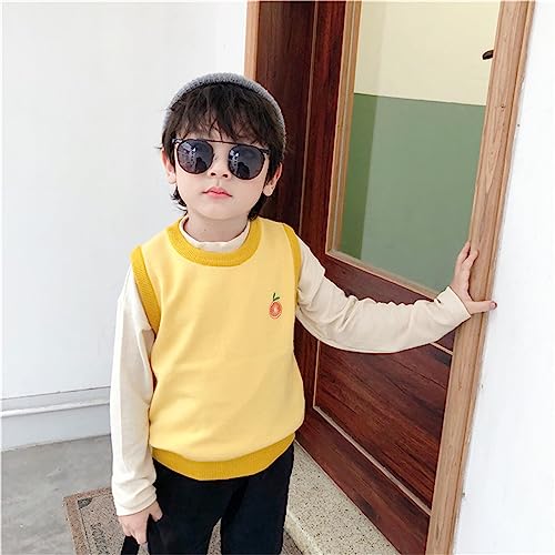 Fruit Embroidery Knitted Vest for Toddler Kids Girls Boys Crewneck Pullovers Autumn Winter Inner Wear Sweaters2