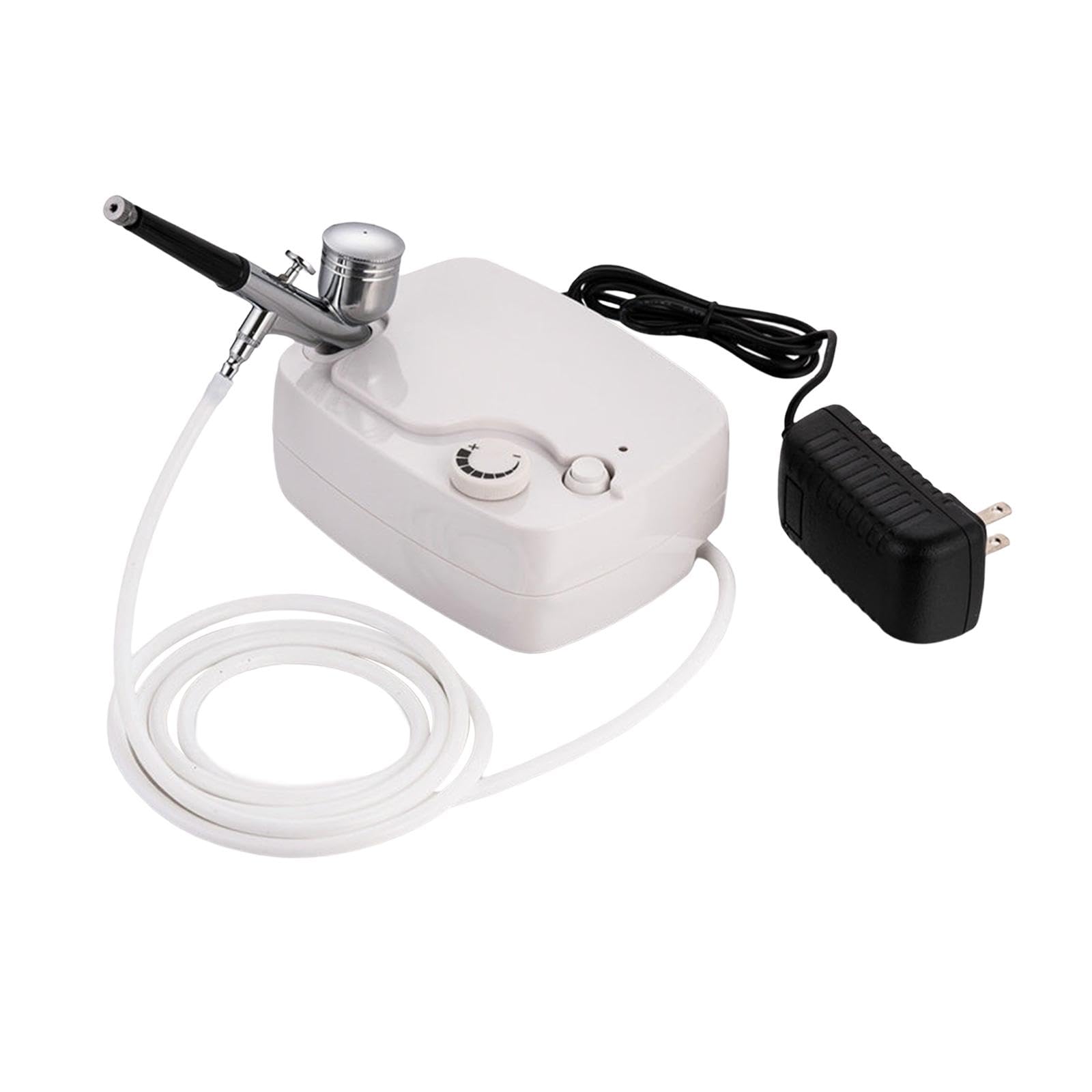Aérographe Portatif Compresseur Kit Aérographe Ensemble Mini Aérographe Fonction Polyvalente Matériau Métal Facile à Nettoyer Utilisatio, Blanc