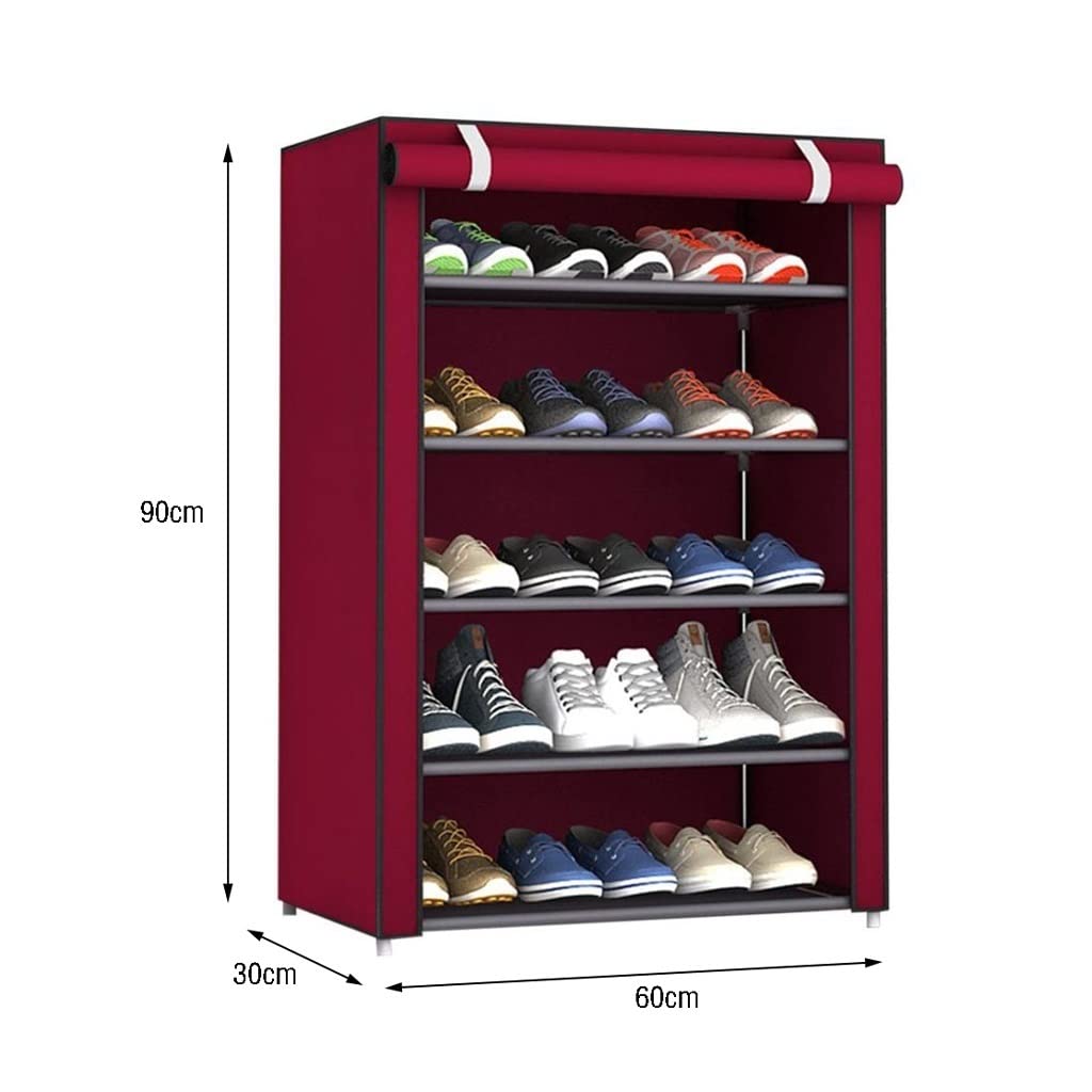 Schuhregal, großes Schuhregal aus Vlies, Schuhaufbewahrungstasche, Schuhregal für Zuhause und Schlafzimmer, große Kapazität (DREI Schichten/Vier Schichten/fünf Schichten), Schuhregal für den
