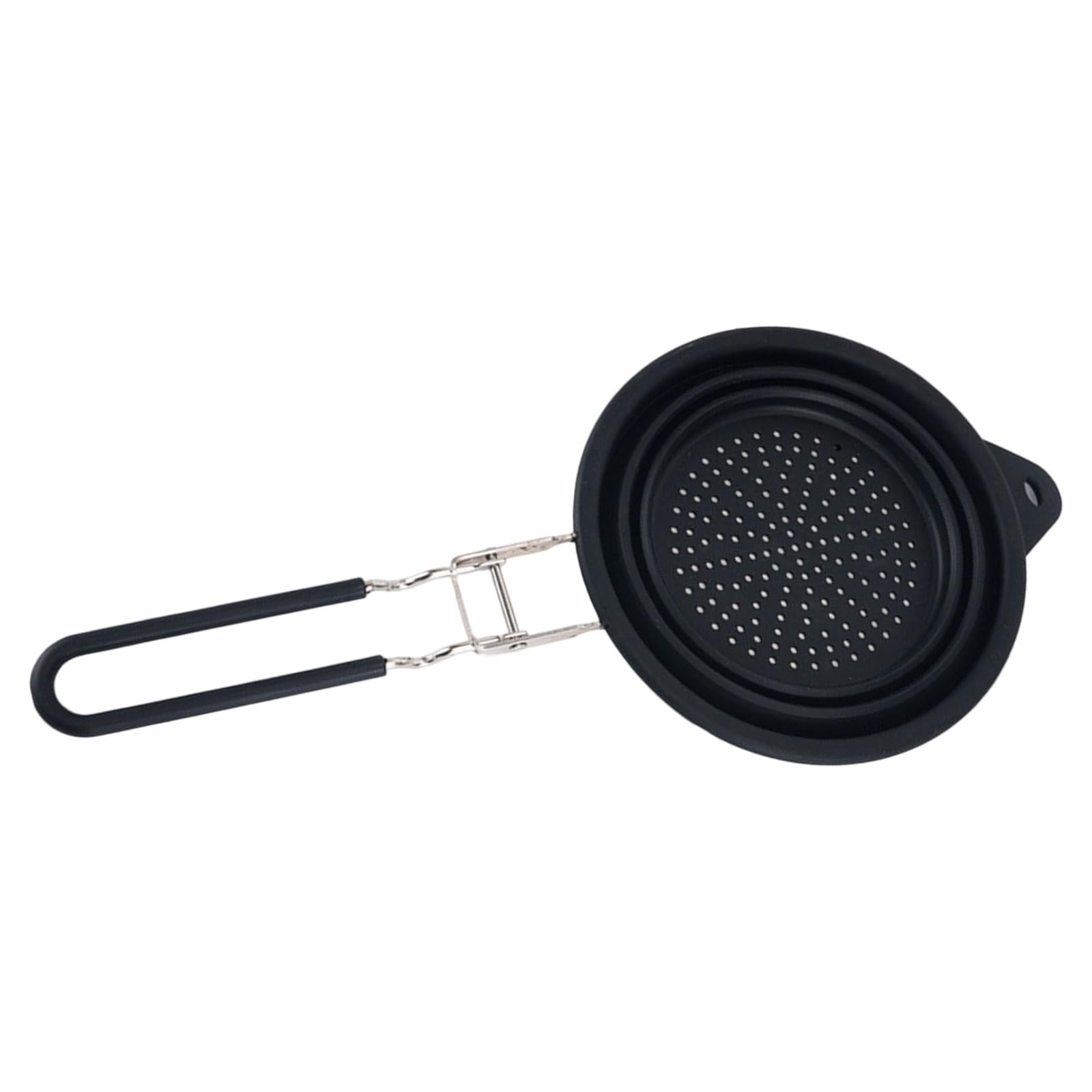 Tsophreniq Kitchen Foldable Silicone Strainer Colander, Space Savers Folding with Handle for Draining Pastas, Vegetable Perforated Silicone Strainer