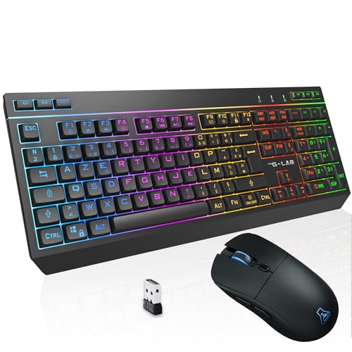Clavier Gamer AZERTY FR avec Macros Custom et Souris 6400DPI Combo Tungsten EX
