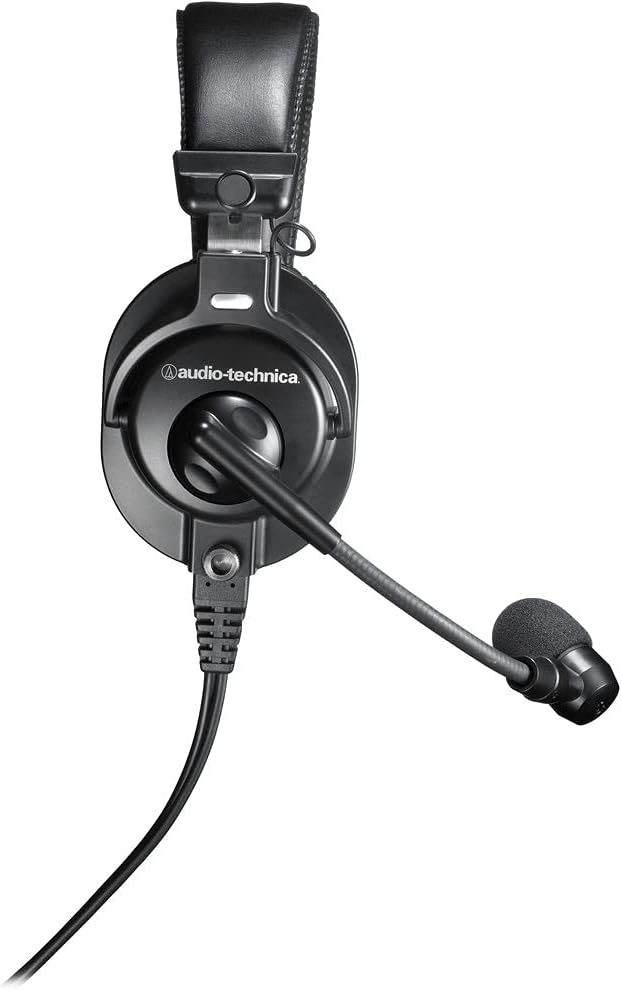 audio technica bphs1 broadcast stereo headset with dynamic cardioid boom mic black adjustable with headphone stand goby labs cleaner wcloth