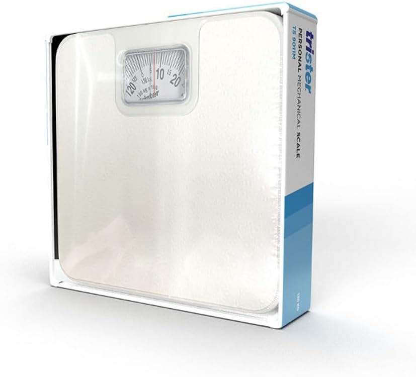 Trister Analog Bathroom Weighing Scale – White TS9011W | Manual Mechanical Weight Scale for Daily Home Use