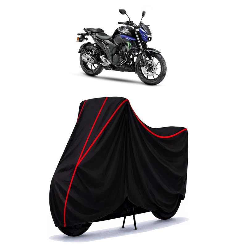 Image of FZ S FI (V 2.0) Water Resistant Bike Cover for All Motorcycles & Rain | Heavy Duty Taffeta Fabric | UV Protection, Dustproof, Scratchproof | All Weather Two Wheeler Body Cover with Elastic Bottom