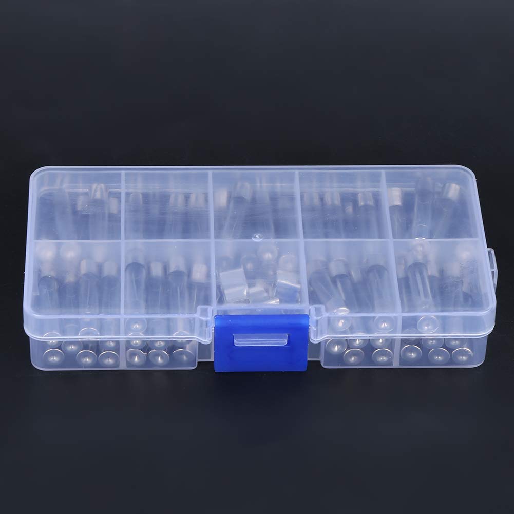 82Pcs 6x30mm Glasrohrsicherung, 250V 0.5A ~ 30A Sicherung, Klassifizierungssatz mit Sicherungshalter