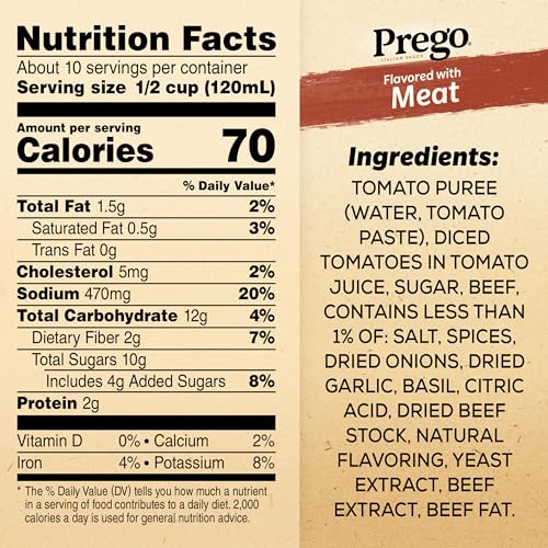 Image of Prego Italian Pasta Sauce Flavored With Meat, 45 oz Jar