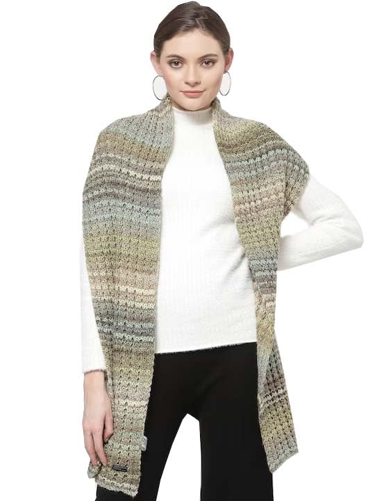 Women's Acrylic Woolen Tie & die Casual Warm Winter Wear Muffler Scarf Stole-image-17