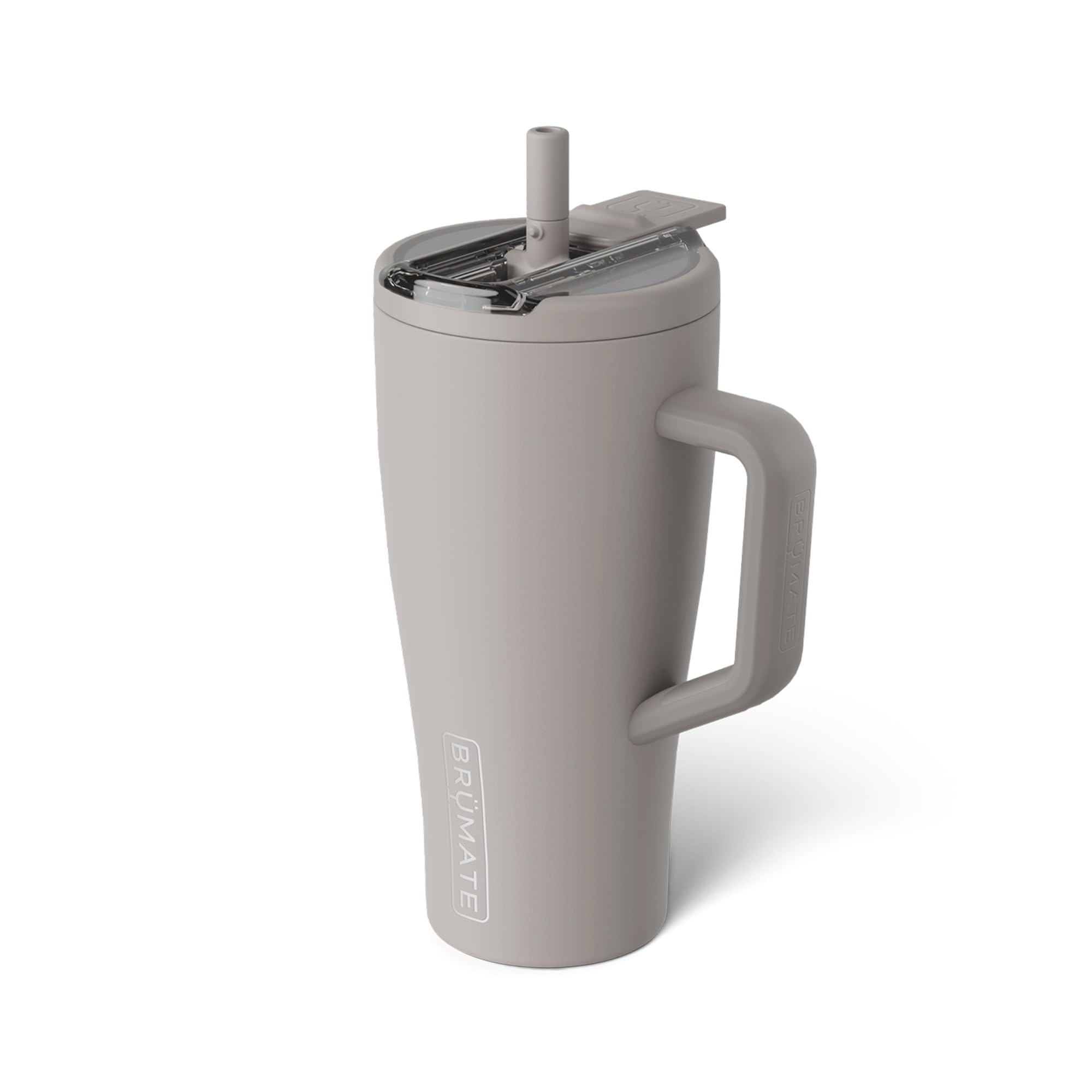 BrüMate Era Flip 900ml Tumbler with Straw and Lid | 30oz Metal Water Bottle with Handle | 100% Leakproof Covered Straw | Insulated Cup | Stainless Steel Travel Gym Mug | Keeps Drinks Cold (Mocha)