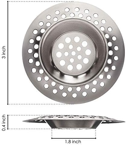 (Set of 2) Tomario Stainless Steel Kitchen Sink Strainer Plug, Standard Strainer Drain Protector for Bathroom/Kitchen - Image 3