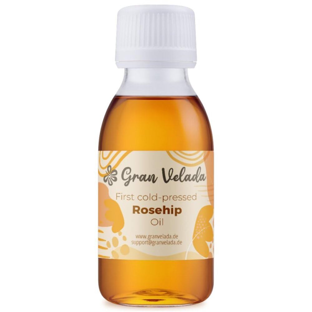Gran Velada - Hagebuttenöl Kaltgepresst 1000 ml | Hagebuttenkernöl Rein & Natürlich für Gesicht und Körper, Regenerierendes Anti-Aging Öl zur Hautpflege, Narben und Falten Reduktion