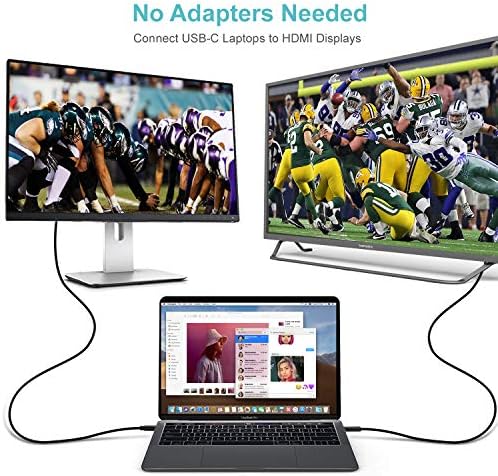 RoRoSkin USB-C to HDMI Cable - 4K 60Hz 6.6FT/2M High Refresh Rate Type-C [Thunderbolt 3/4] to HDMI Cable Compatible with MacBook Pro/Air, Pixelbook,iPad Pro, iMac Mini/Pro, Surface Book, Galaxy etc