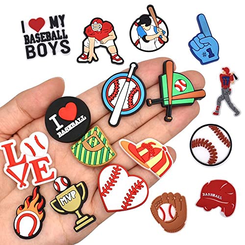 HCTGATH Sports Shoe Charms, Baseball Soccer Football Basketball Volleyball Softball Hockey Shoe Decoration Charms, Cute Clog Accessories Charms for Sports Fans (Baseball) - Thumbnail 5