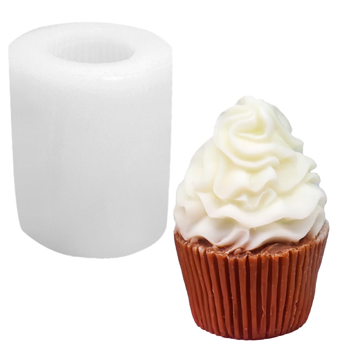 Molde de jabón en forma de magdalena, molde de silicona con forma de helado, molde de vela de cono de helado, molde de vela de cono de helado, molde de jabón de silicona 3D y vela para bricolaje,