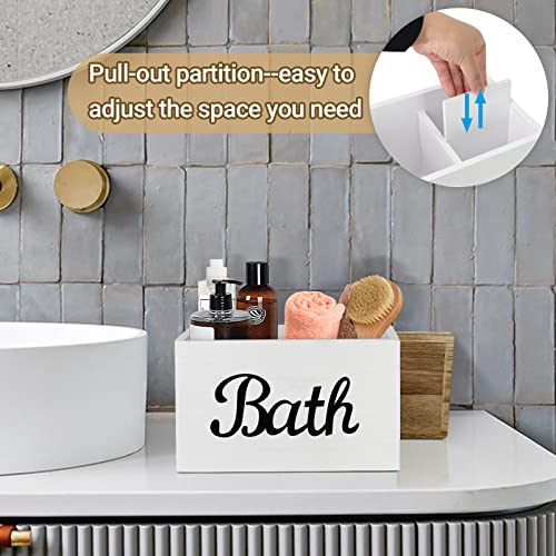 Tampon And Pad Holder Organizer For Bathroom, Decorative Bathroom Container With Lid, Bathroom Accessories Organizer Storage Box, Wood 3 Compartments Shark Week Tampon Storage With Removable Dividers #TOP2