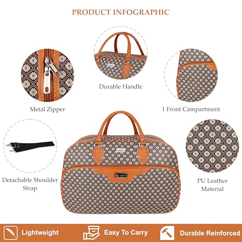 Image of Ayaha Large Travel Duffle Bag, Air Bag for Men and Women Cabin Luggage Bag Weekender Stylish Travel Bag with Detachable Shoulder Strap 47 litres (TB-8-P3)