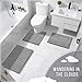 Yimobra Bathroom Rugs Non Slip Washable 24x17 Inch - Ultra Soft Absorbent Chenille Bath Mat, Quick Dry Shaggy Floor Carpet for Tub Shower, Gray Home Decor Accessories