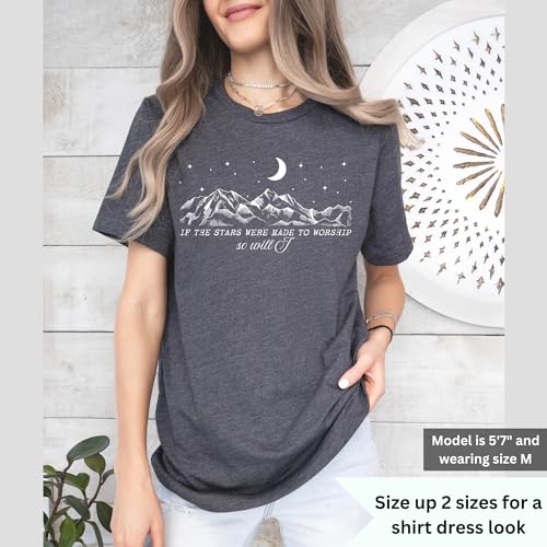 If The Stars were Made to Worship So Will I T-Shirt - Jesus Shirt Christian Tee Tops - Mountain Design Apparel4