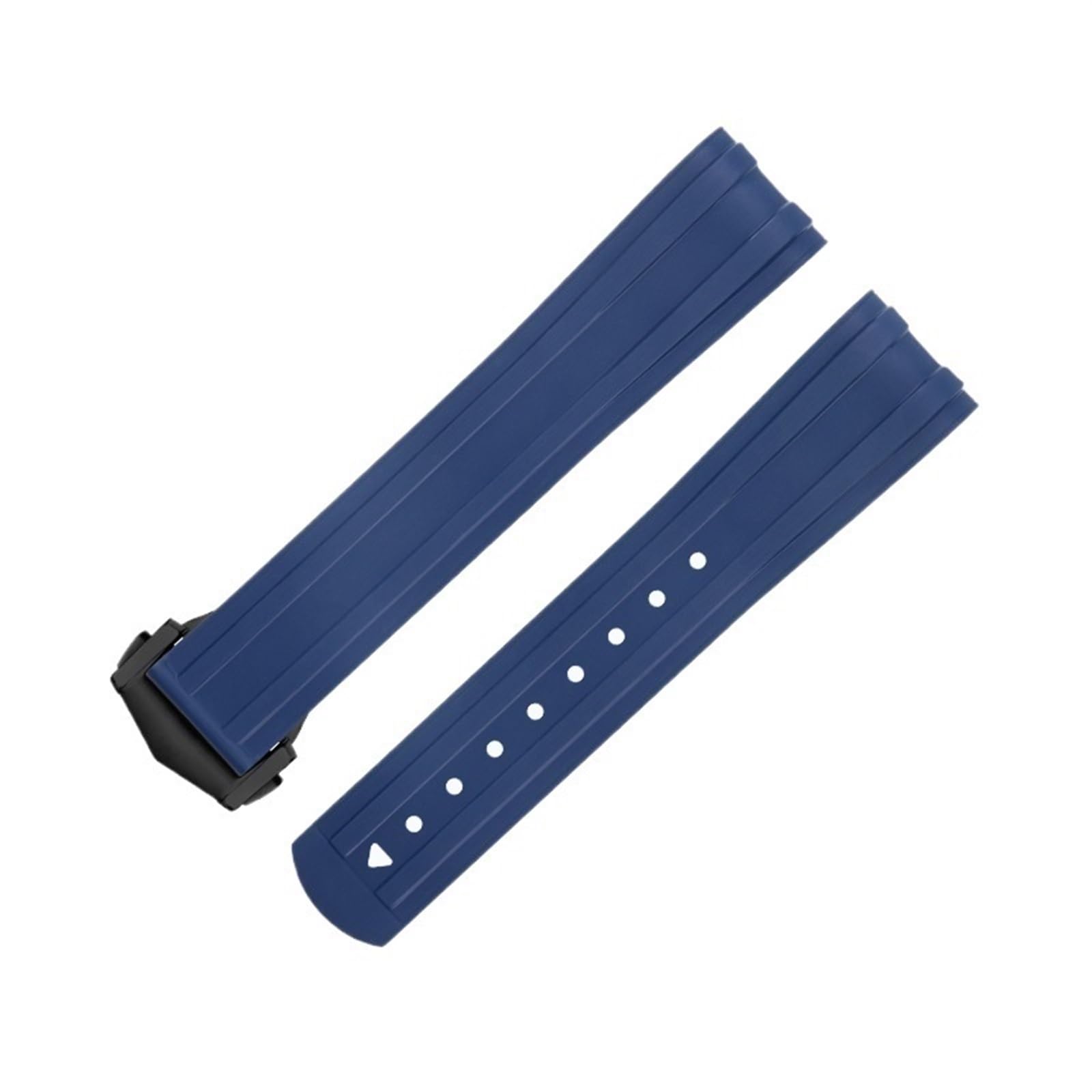 FKM Estremità curva in gomma fluorosa per cinturini Omega Seamaster 300 per immersione con fibbia pieghevole in acciaio da 20 mm