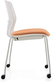 Silla Plegable Silla de entrenamiento Moderno Minimalista Marco de acero blanco Silla de entrenamiento Cojín de esponja Silla de ocio Silla de oficina creativa Silla de Formación para el Trabajo