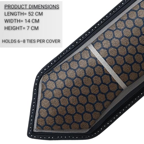 Image of Men's Tie Covers for Wardrobe | Zip Closure Organizer for Formal Ties | Dustproof & Durable Pouch Holds 6-8 Ties Per Cover - Durable and Compact Design | Pack of 3