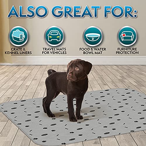 Image of Simple Solution Washable Training and Travel Dog Pads, Re-usable Pee Pad, Absorbent and Odour Controlling, Large Pack of 2 Grey
