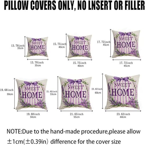 Housse coussin 55x55cm velours taie oreiller violet imperméable D750 - 6