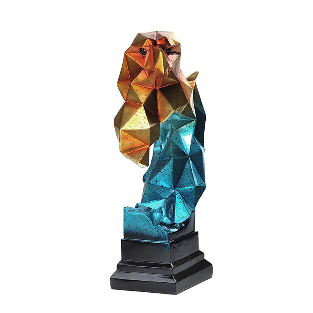 Cabeza De águila Calva & Busto Estatuas,Vida Silvestre Decoración del Hogar Abstracto Regalos,Moderno Geométrica Halcón Esculturas Resina Animal Colección Figuras-C 14 * 18 * 36cm