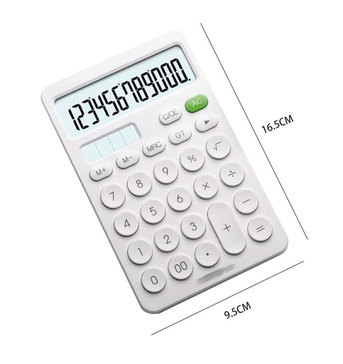 Calculadora Calculadora Práctica De Pantalla 12 Dígitos Solar Oficina Portátil Linda para Escritorio Escritorio Oficina(White)
