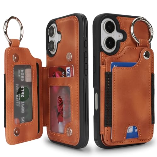 Étui iPhone 16 SailorTech kaki avec porte-cartes et béquille pour homme et femme