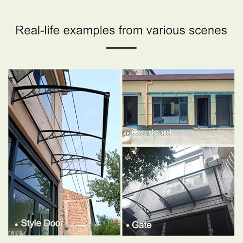 Auvent d'extérieur robuste en polycarbonate transparent Pelina - 7
