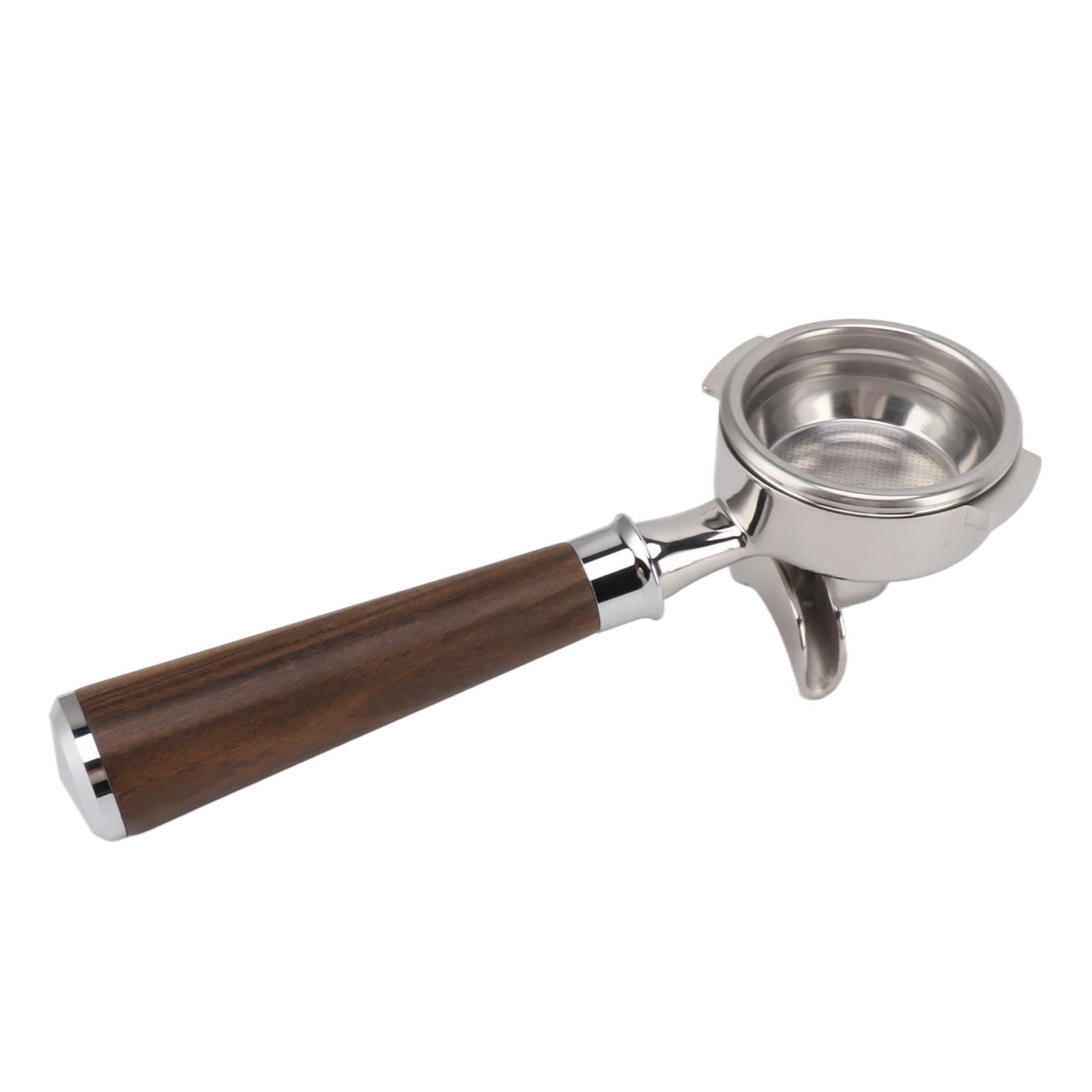 Kaffeezubehör, 2 Ausgießer, Holzgriff 58 Mm, Filterhalter für Kaffeemaschinen aus Edelstahl für die Küche (Geben Sie einen schwarzen Säurezweig ein)