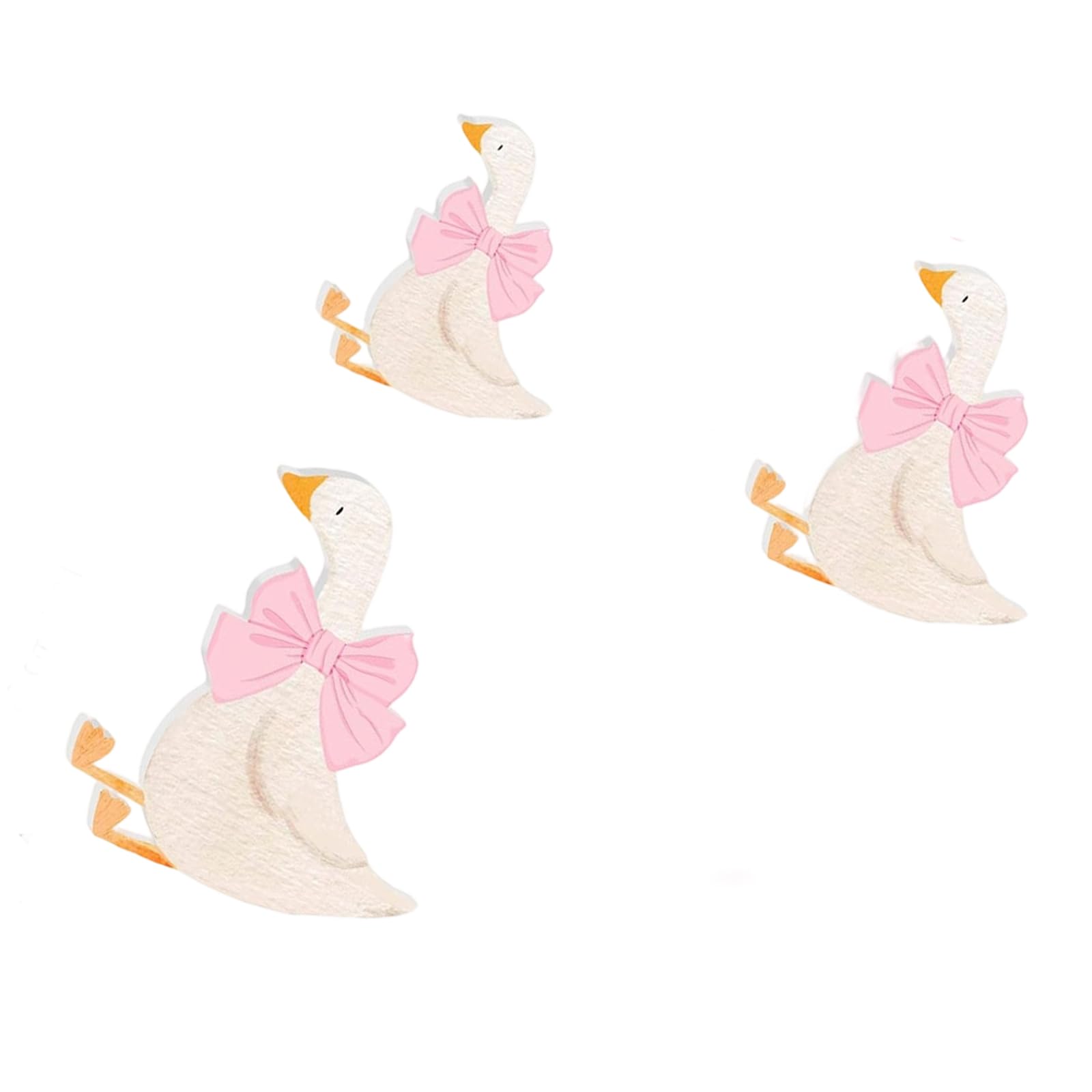 CAZSTYK 3Pcs Wood Geese Statue Ornaments Wooden Easter Figures Decoration for Christmas Halloween Thanksgiving Parties Silly Decoration