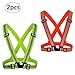 KAKOO 2PCS Gilet da Corsa Riflettenti,Gilet Riflettente ad Alta visibilità Regolabile Dotazioni di Sicurezza Elasticità di Notte all'aperto Jogging Bicicletta Motocicletta