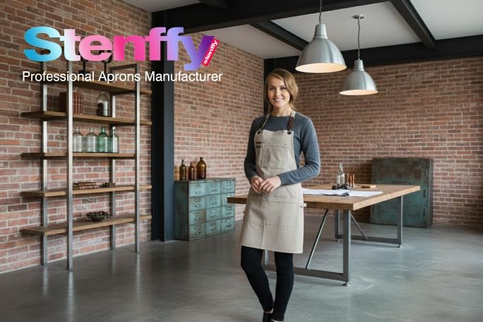 Miniatura 8 de Delantal de cocina, delantal de trabajo, lienzo, múltiples bolsillos, jardinería, pintura, barbacoa, artista, carpintero, tamaños M a XXL, gris