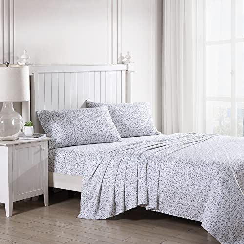 Image of Laura Ashley - King Sheet Set, Buttery-Soft Bed Sheets with a Naturally Silky Smooth Cotton Sateen Lightweight Feel - Matching Pillowcases & Fitted Sheet (Bramble Vine Green)