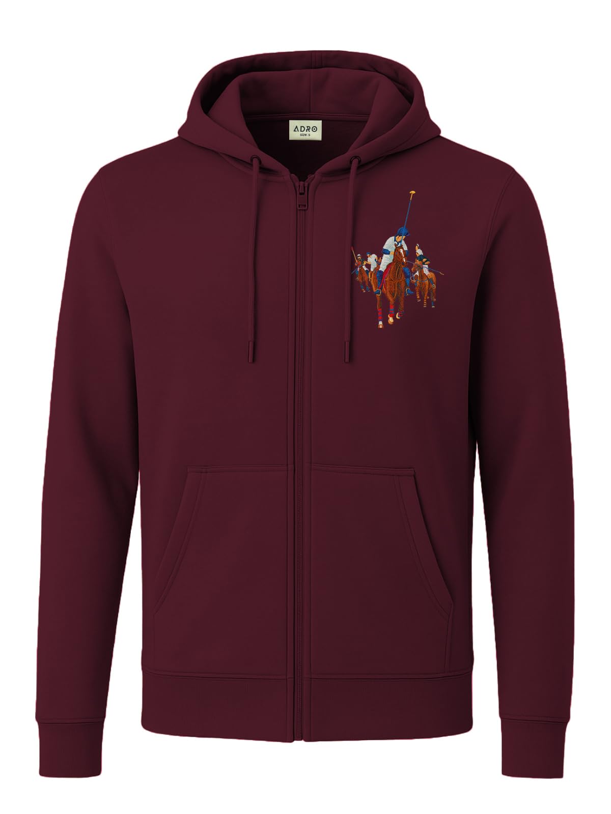 adro Men’s Regular Fit Zip-Up Hoodie for Man | 320 GSM Cotton Poly Fleece Zipper Sweatshirt with Soft Fabric & Printed Hoodies-picture-19