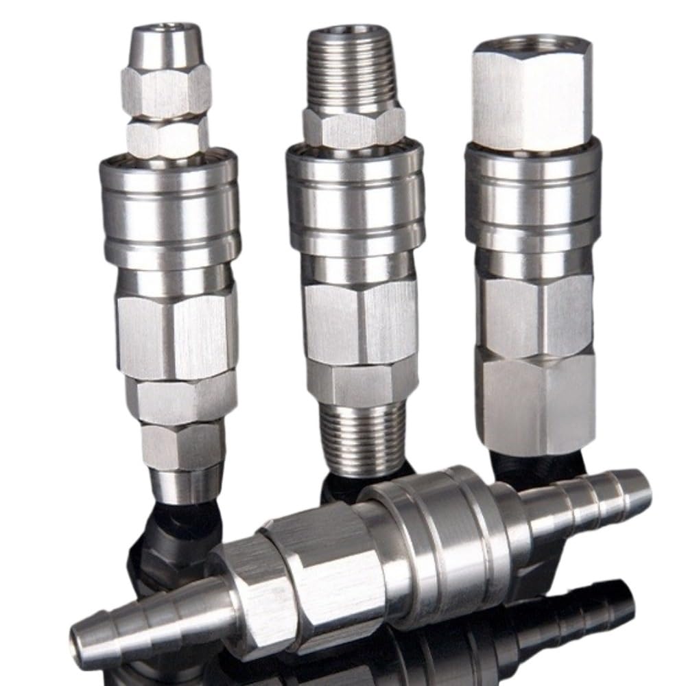 Szybkozłączka do węża 1/4" 3/8" 1/2" BSPT męska żeńska 8 10 12 mm Szybkozłączka do węża ze stali nierdzewnej 304 z samoblokującym się szybkozłączem pneumatycznym(Male 2)