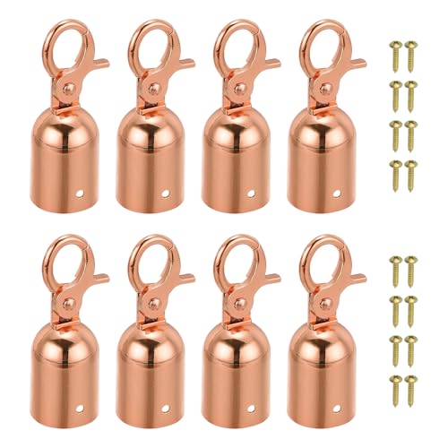 Embout de corde pour barrière PATIKIL rose gold, lot de 8 embouts avec crochets de guidage