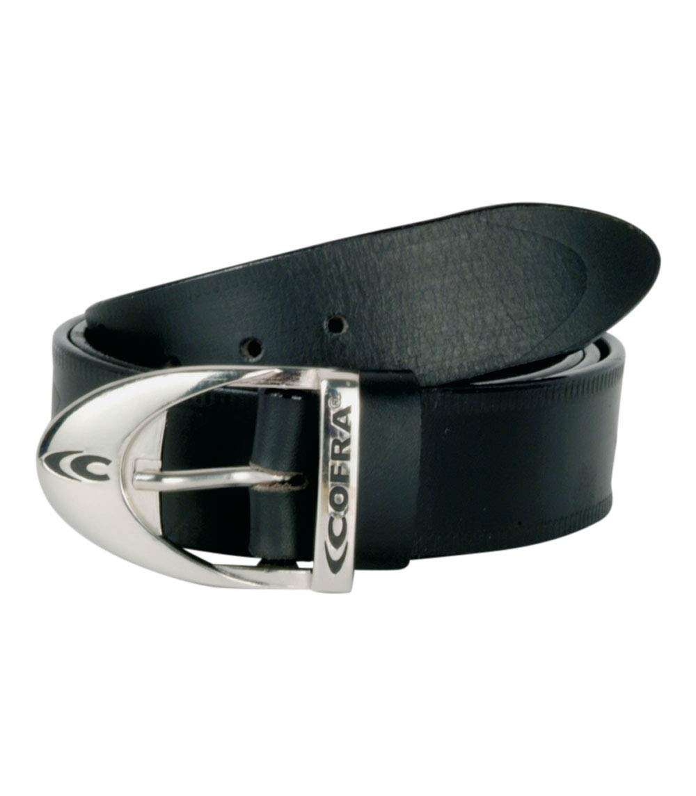 Cofra V125-0-B0.Z135 Street - Cinturón de piel auténtica, hebilla metálica, 3 unidades, color negro, talla 135 M