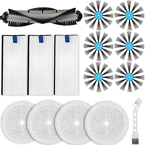 QAQGEAR Ersatzzubehör Kit für Bissell 3115 SpinWave Hartboden-Experten-Nass- und Trocken Roboter Vakuum und EV675 Roboterstaubsauger (1 Hauptbürste, 6 Seitenbürste, 3 Filter, 4 Wischpads Cover