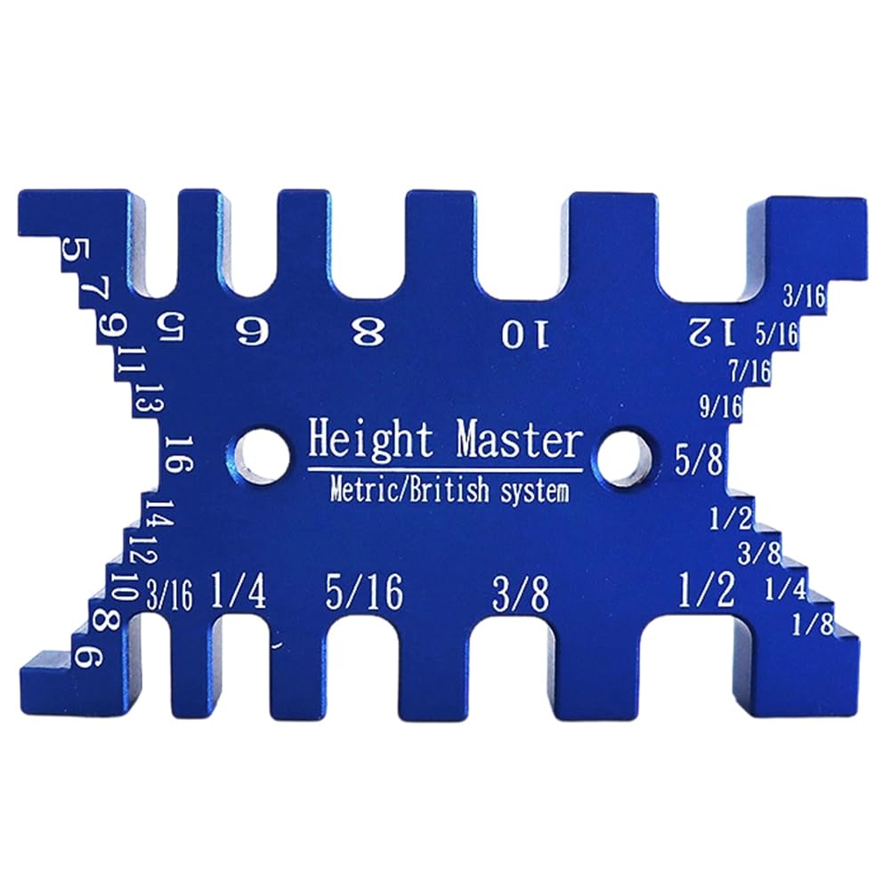 Jnchdghwa Blue Tenon Caliper Gauge Aluminum Dovetail Jig Mm/Inch Woodworking Measuring Tool