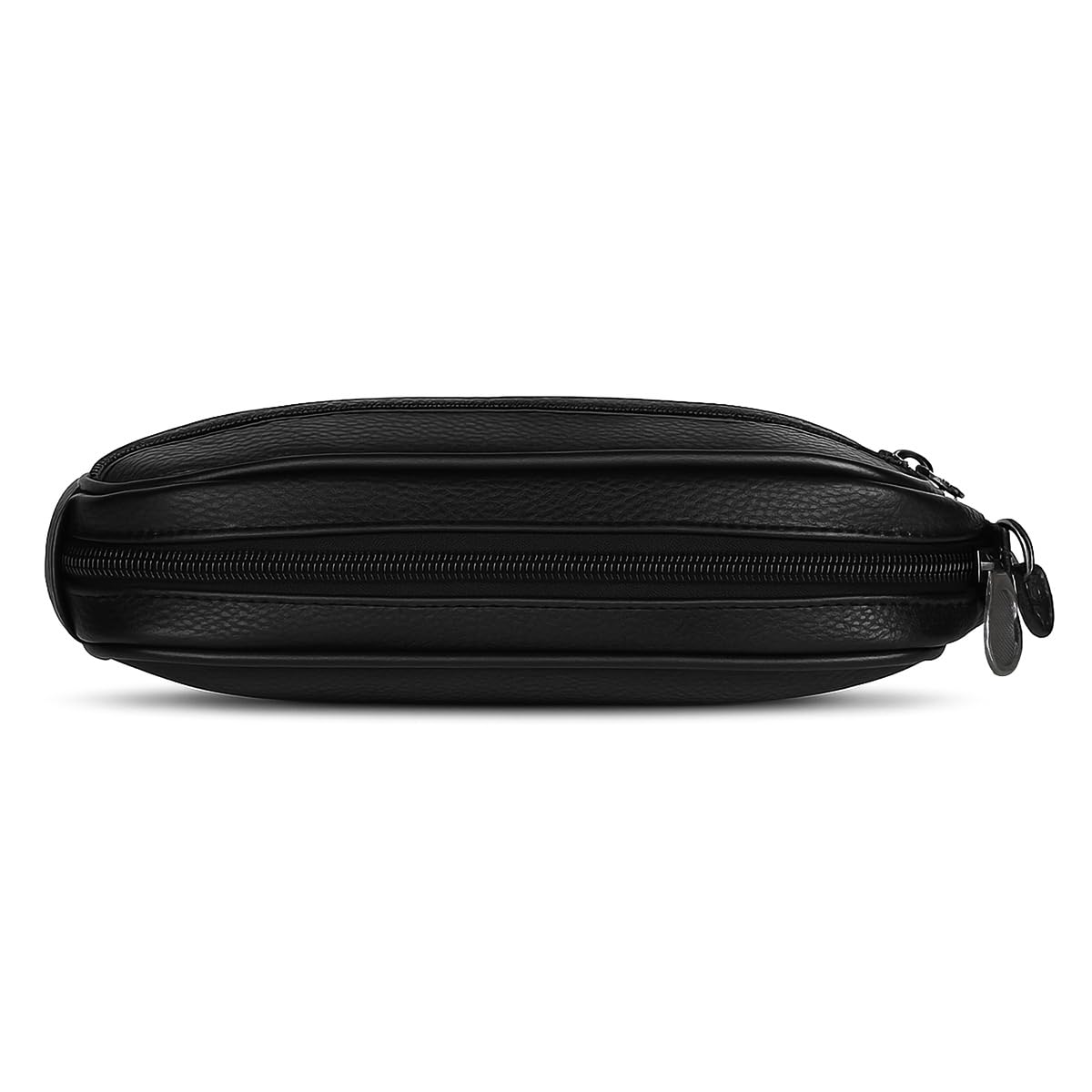 Borsa da polso da uomo in vera pelle bovina nera – piccola borsa a tracolla da uomo borsa a tracolla pochette con molti scomparti con chiusura lampo